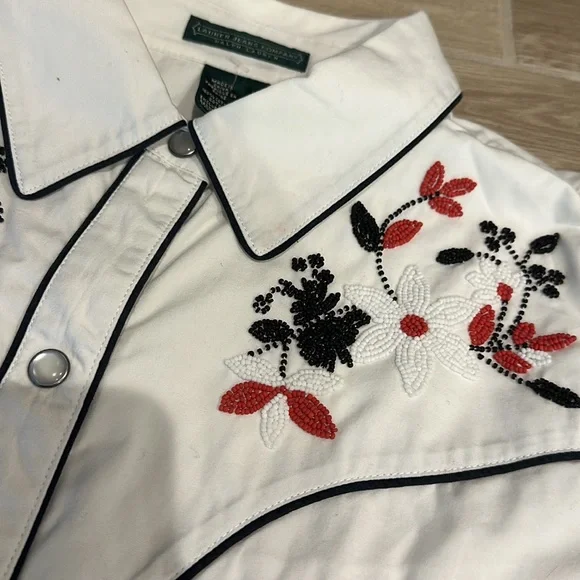 Beautiful Ralph Lauren Western Snap buttons shirt beaded size L cowboy shirt - Picture 4 of 13